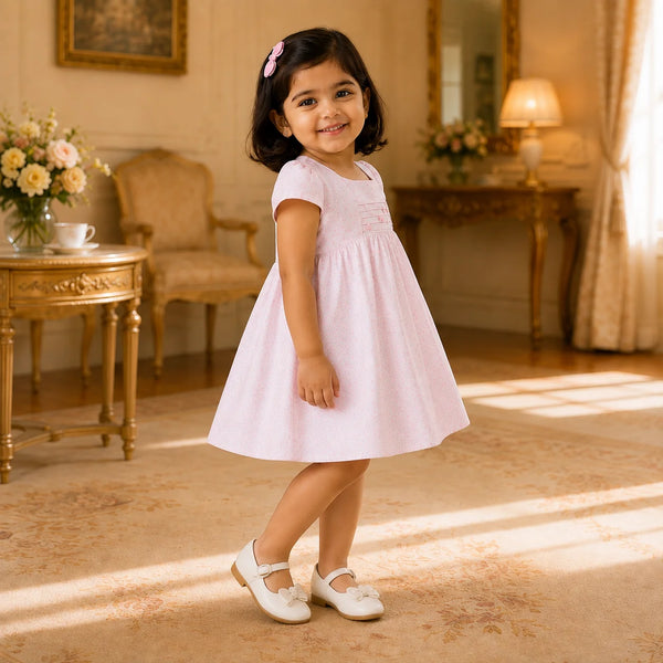 Hazel Pintuck Front Dress — Pink
