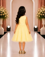 Charlotte Pleated Pearl Dress — Yellow