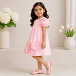 Daisy Floral Pleated Dress — Pink