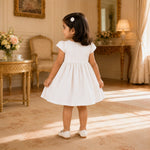 Hazel Pintuck Front Dress — Beige
