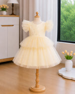Marigold Pale Yellow Ruffle Dress