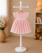 Pearl Lace Trim Dress — Pink