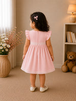 Pearl Lace Trim Dress — Pink