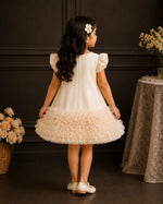 Thea Ruffle Skirt Dress — Beige