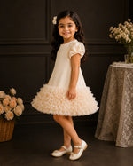 Thea Ruffle Skirt Dress — Beige